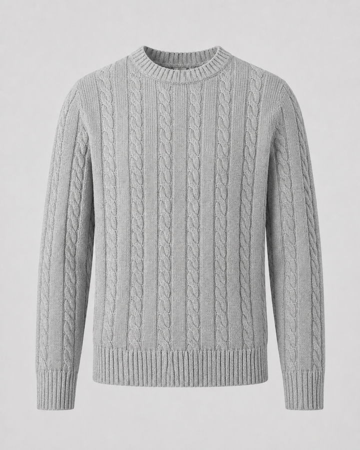 Pull Homme à Motif Torsadé – Gris