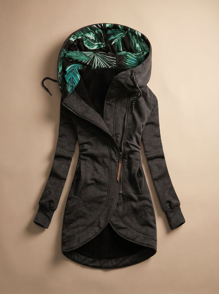 Veste Cintrée à Capuche Zippée – Gris
