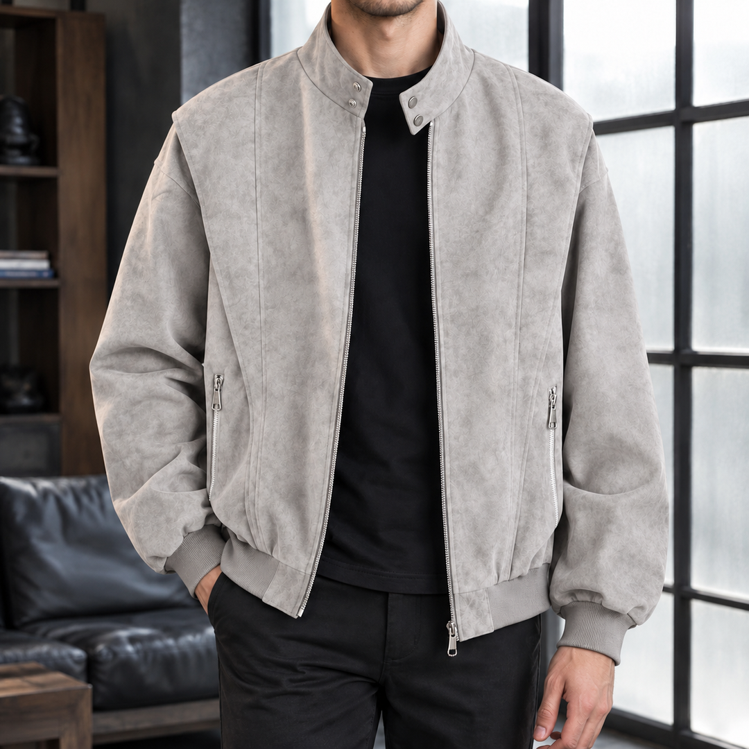 Veste Homme à Col Montant – Gris