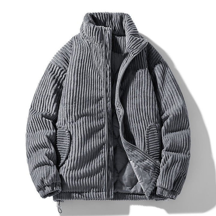 Veste Zippée à Col Droit – Gris