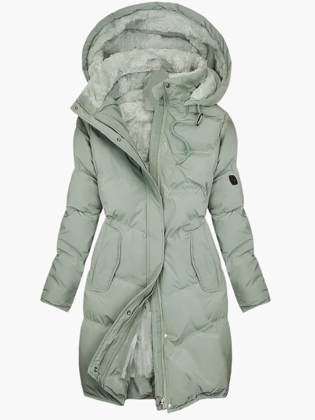 Veste Longue d'Hiver à Capuche – Groen