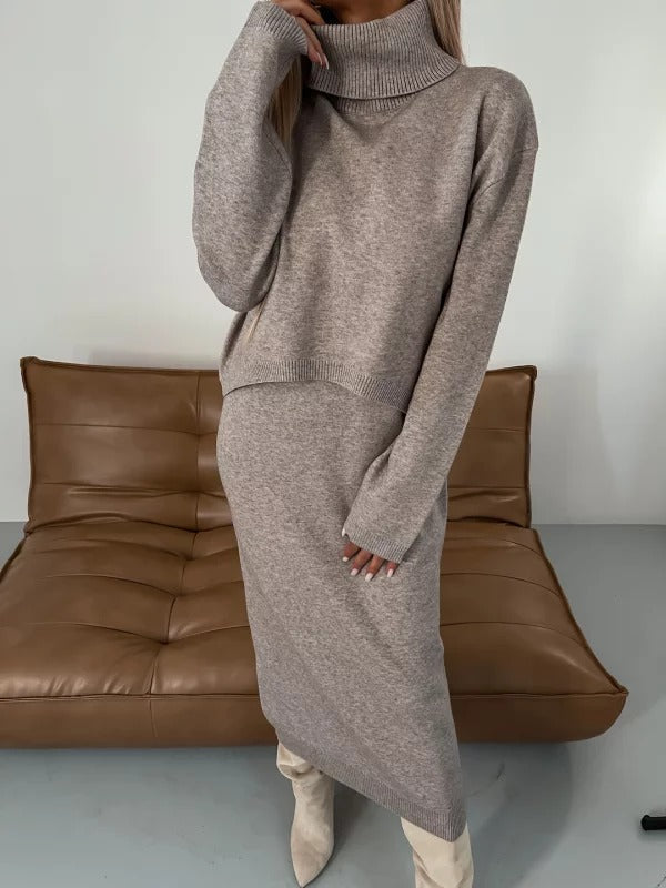 Ensemble Robe en Maille et Pull Court | Élégant et Confortable | Look Moderne