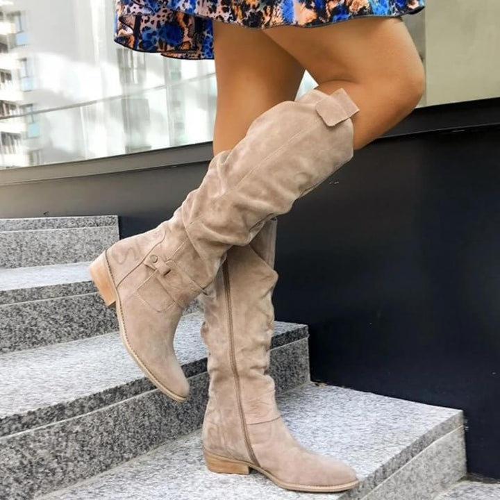 Isadora | Chique laarzen in de kleur Beige voor dames in Heritage stijl ideaal voor de herfst.