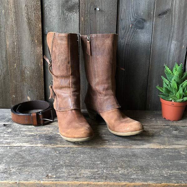 Bottines en Cuir Vintage | Élégance Rustique | Look Western