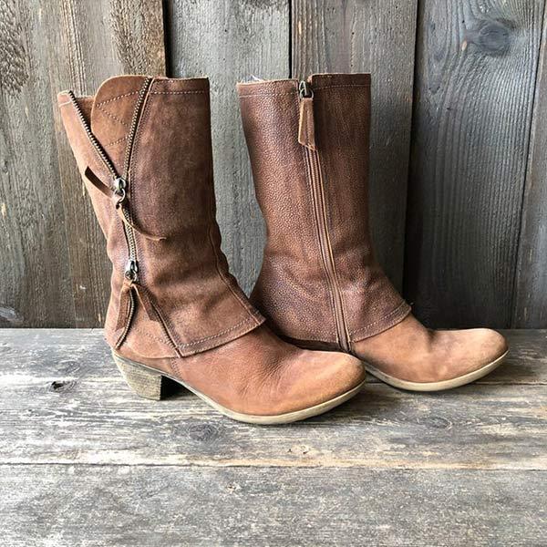 Bottines en Cuir Vintage | Élégance Rustique | Look Western