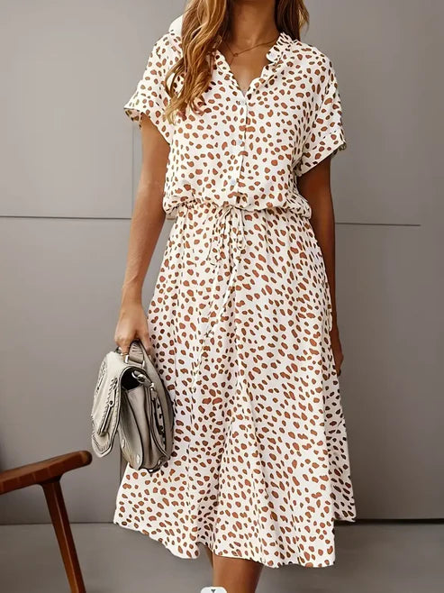 Robe Légère à Pois – Coupe Fluide & Élégance Décontractée d’Été
