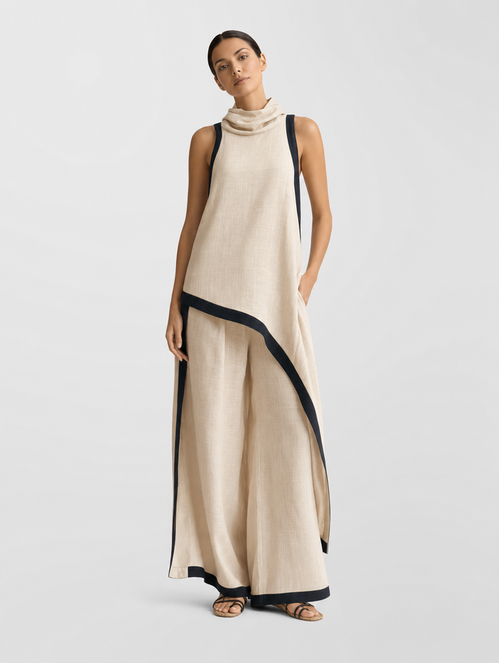 Ensemble Élégant Bicolore – Kaki