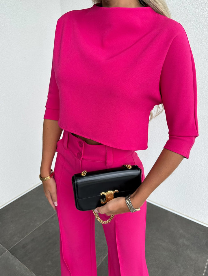 Ensemble Pantalon Évasé et Haut Court | Moderne et Élégant | Look Sophistiqué