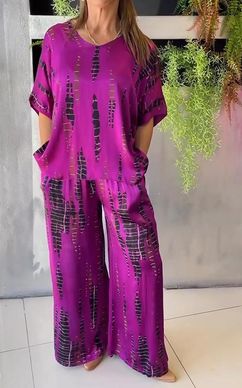Zafira | Ensemble Deux Pièces Kimono Pantalon Fluide Imprimé Bohème Chic Eté Pour Femme