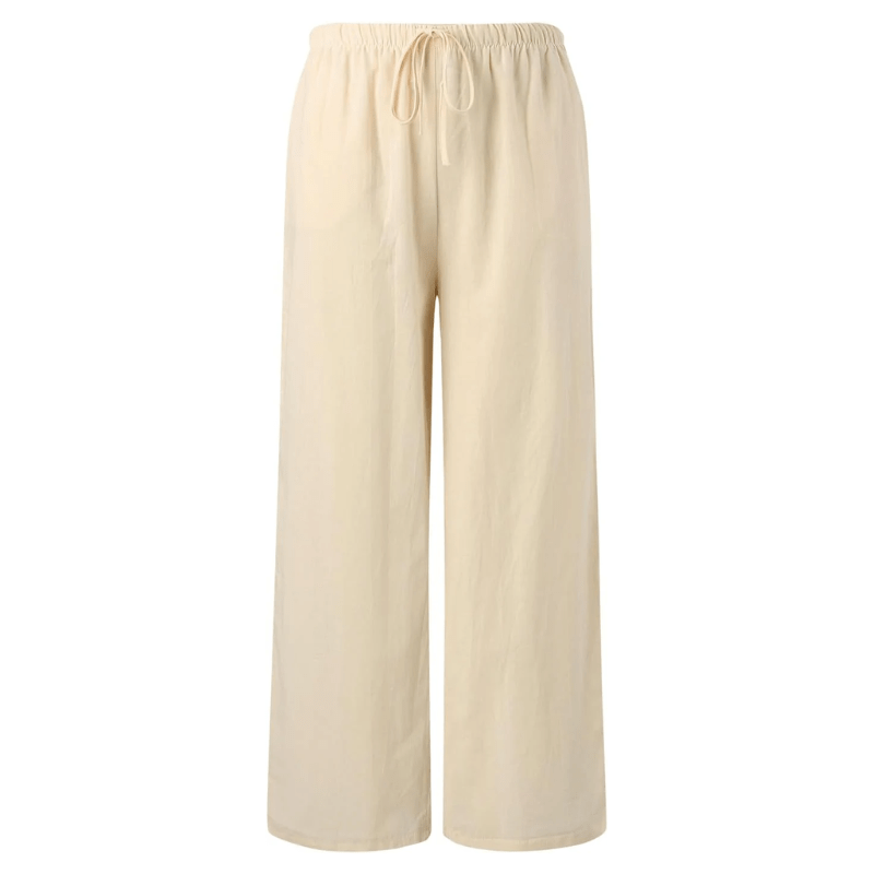 Naturia | Pantalon Large Taille Haute Lin Coupe Ample Casual Été Pour Femme