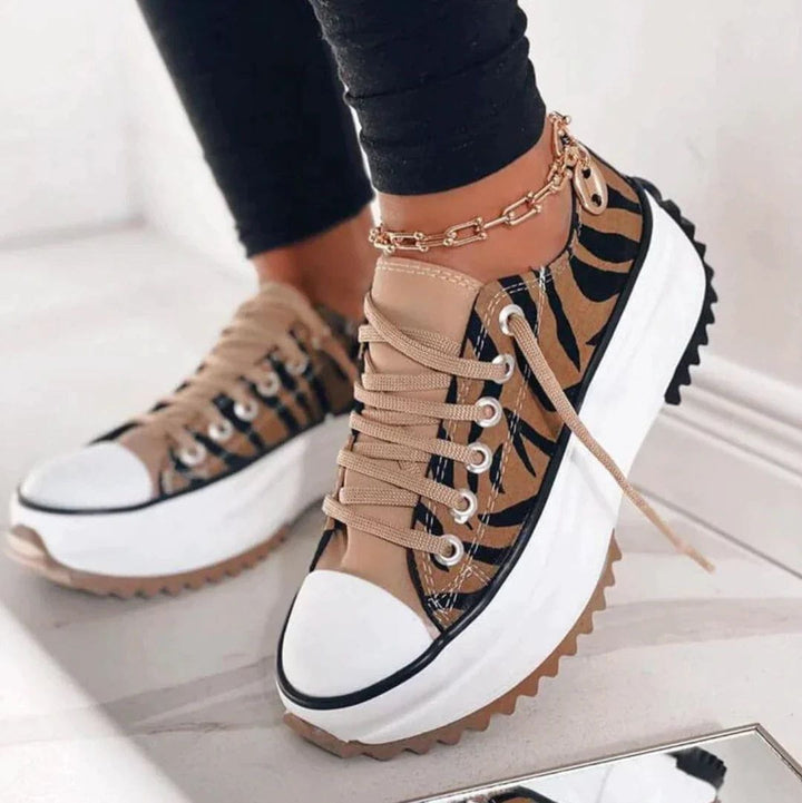 Urbania | Baskets Basses Plateforme Lacets Semelle Crantée Casual Streetwear Pour Femme