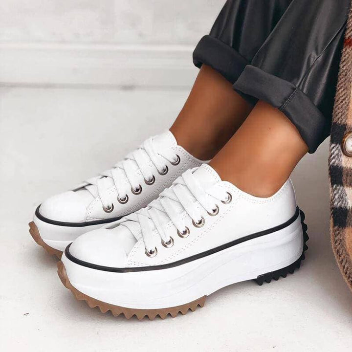 Urbania | Baskets Basses Plateforme Lacets Semelle Crantée Casual Streetwear Pour Femme