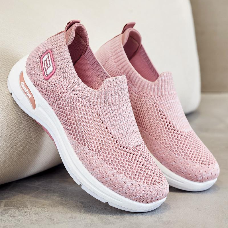 Dynaflex | Baskets Slip-On Maille Respirante Semelle Épaisse Légères Confort Marche Sport Pour Femme
