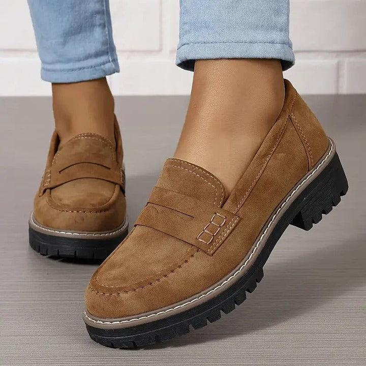 Eleganzia | Mocassins Semelle Épaisse Cuir Suédé Confort Casual Chic Pour Femme