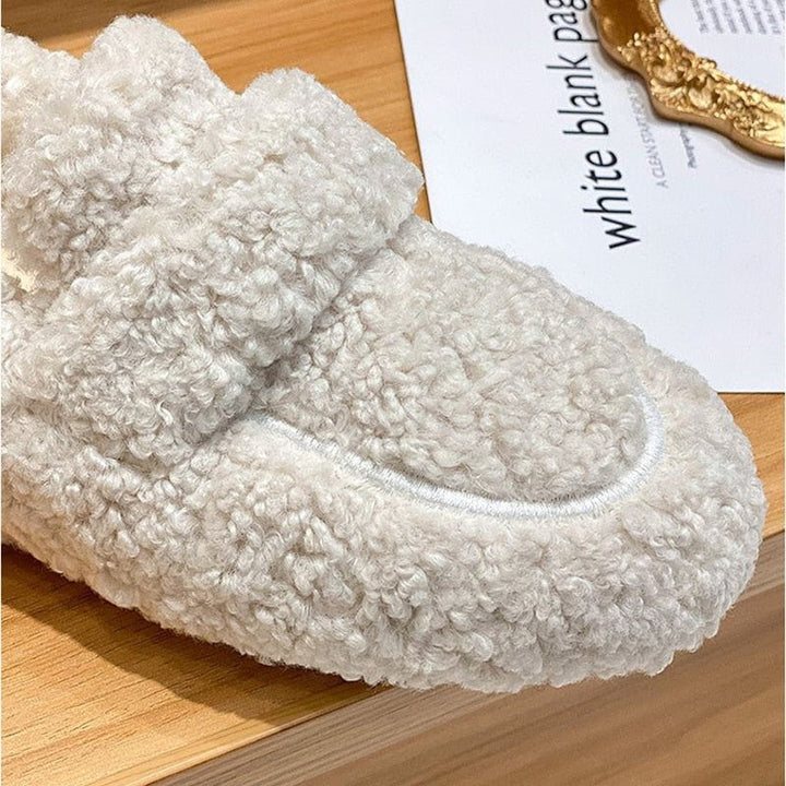 Mocassins Intérieur Extérieur Effet Fourrure Doublure Chaude Semelle Souple Confort Hiver Pour Femme