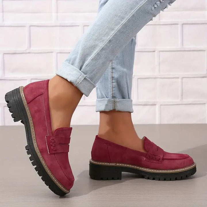 Eleganzia | Mocassins Semelle Épaisse Cuir Suédé Confort Casual Chic Pour Femme