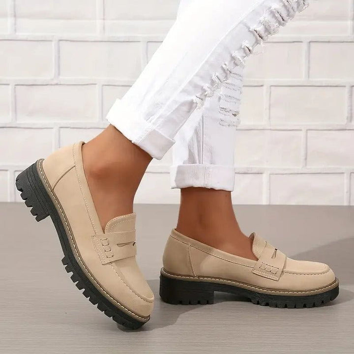 Eleganzia | Mocassins Semelle Épaisse Cuir Suédé Confort Casual Chic Pour Femme