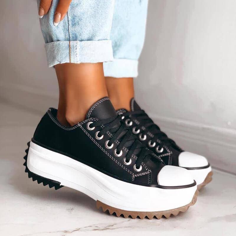 Urbania | Baskets Basses Plateforme Lacets Semelle Crantée Casual Streetwear Pour Femme