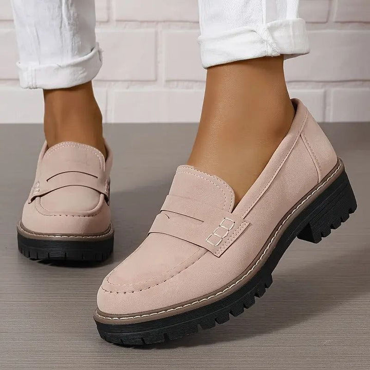 Eleganzia | Mocassins Semelle Épaisse Cuir Suédé Confort Casual Chic Pour Femme