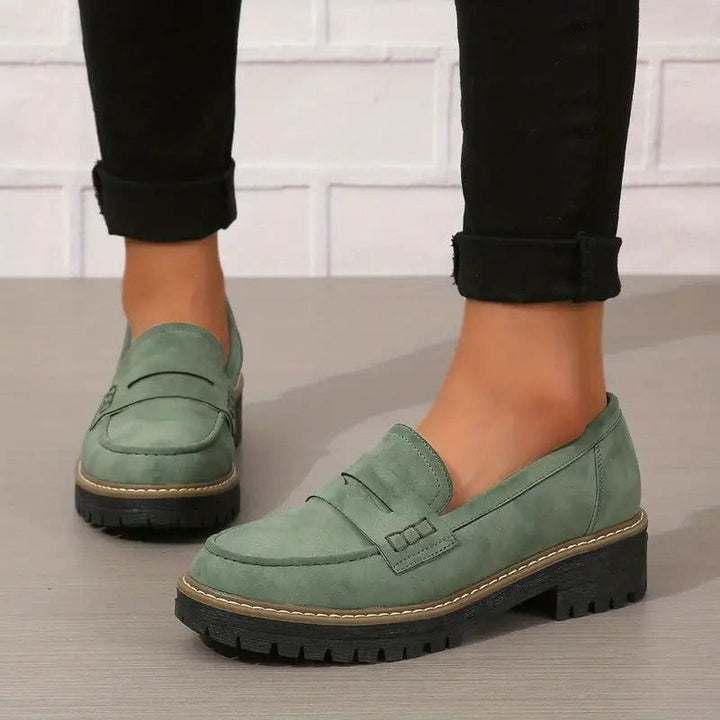 Eleganzia | Mocassins Semelle Épaisse Cuir Suédé Confort Casual Chic Pour Femme