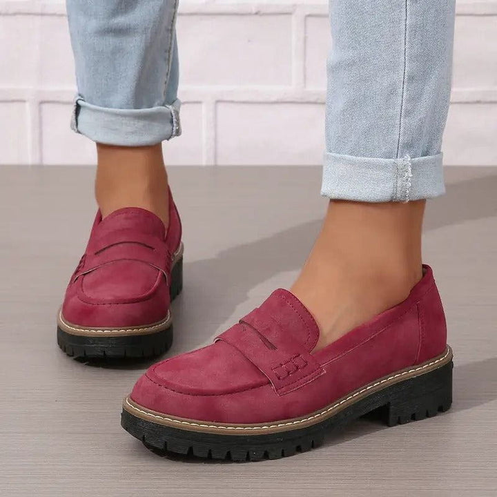 Eleganzia | Mocassins Semelle Épaisse Cuir Suédé Confort Casual Chic Pour Femme
