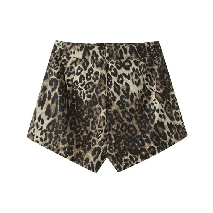 Felina | Short Taille Haute Imprimé Léopard Coupe Ajustée Casual Été Pour Femme
