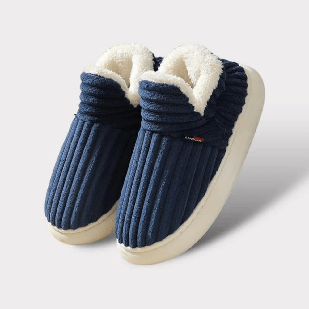 Cosylia | Chaussons Intérieur Extérieur Côtelé Doublure Chaude Semelle Antidérapante Confort Hiver Pour Femme