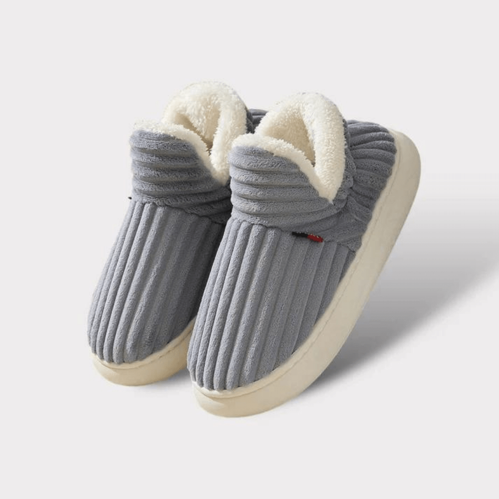 Cosylia | Chaussons Intérieur Extérieur Côtelé Doublure Chaude Semelle Antidérapante Confort Hiver Pour Femme