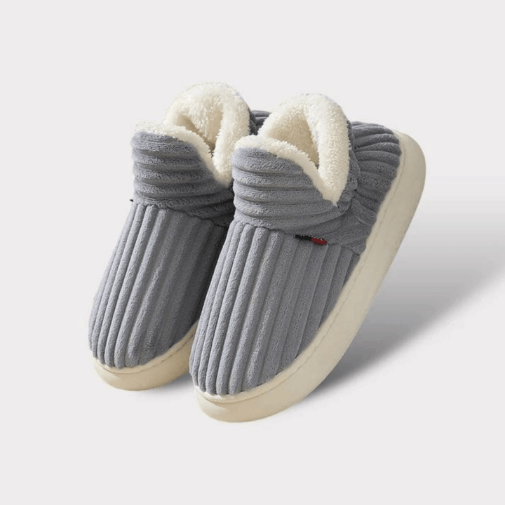 Cosylia | Chaussons Intérieur Extérieur Côtelé Doublure Chaude Semelle Antidérapante Confort Hiver Pour Femme