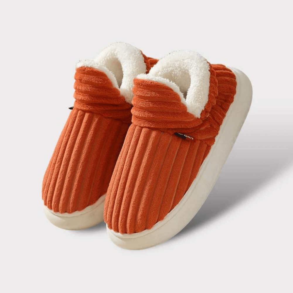 Cosylia | Chaussons Intérieur Extérieur Côtelé Doublure Chaude Semelle Antidérapante Confort Hiver Pour Femme