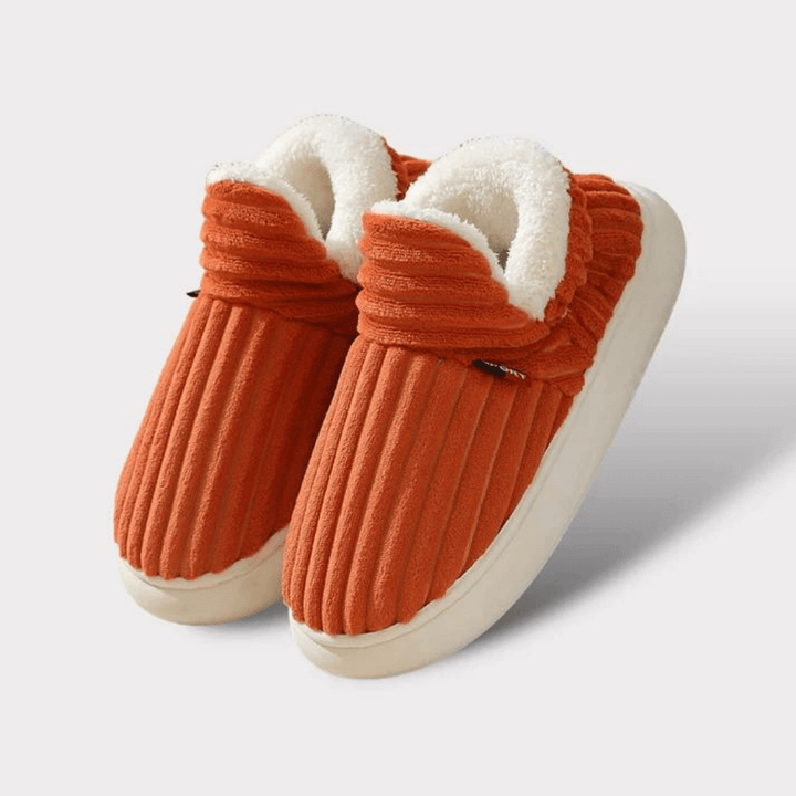 Cosylia | Chaussons Intérieur Extérieur Côtelé Doublure Chaude Semelle Antidérapante Confort Hiver Pour Femme