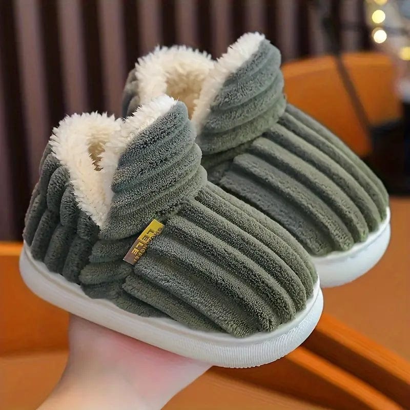 Cosylia | Chaussons Intérieur Extérieur Côtelé Doublure Chaude Semelle Antidérapante Confort Hiver Pour Femme