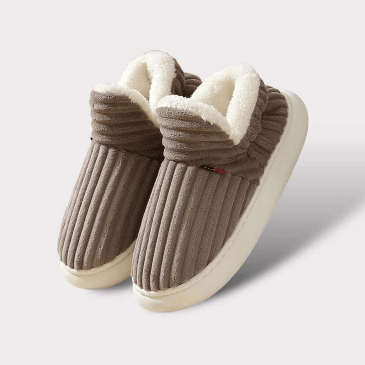 Cosylia | Chaussons Intérieur Extérieur Côtelé Doublure Chaude Semelle Antidérapante Confort Hiver Pour Femme