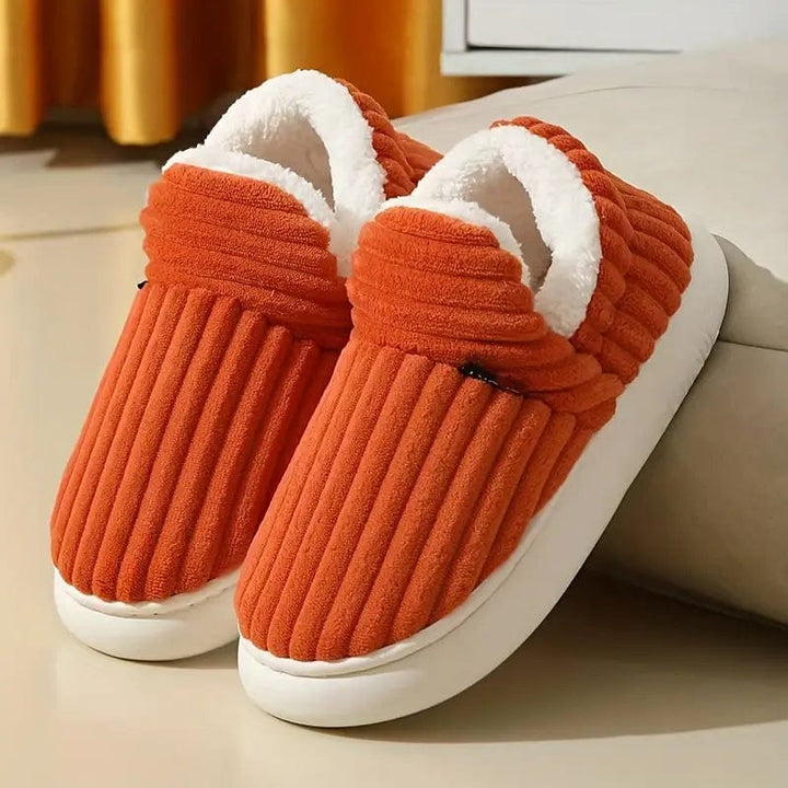 Cosylia | Chaussons Intérieur Extérieur Côtelé Doublure Chaude Semelle Antidérapante Confort Hiver Pour Femme