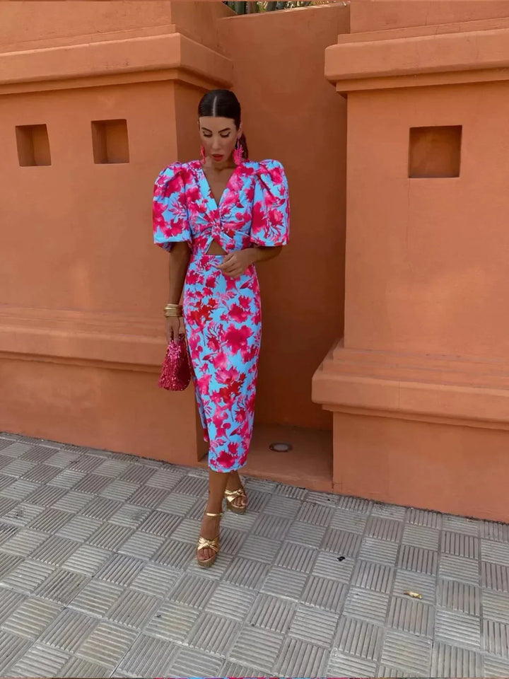 Robe Livia | Coupe Fluide & Imprimé Fleurs Vibrantes d’Été