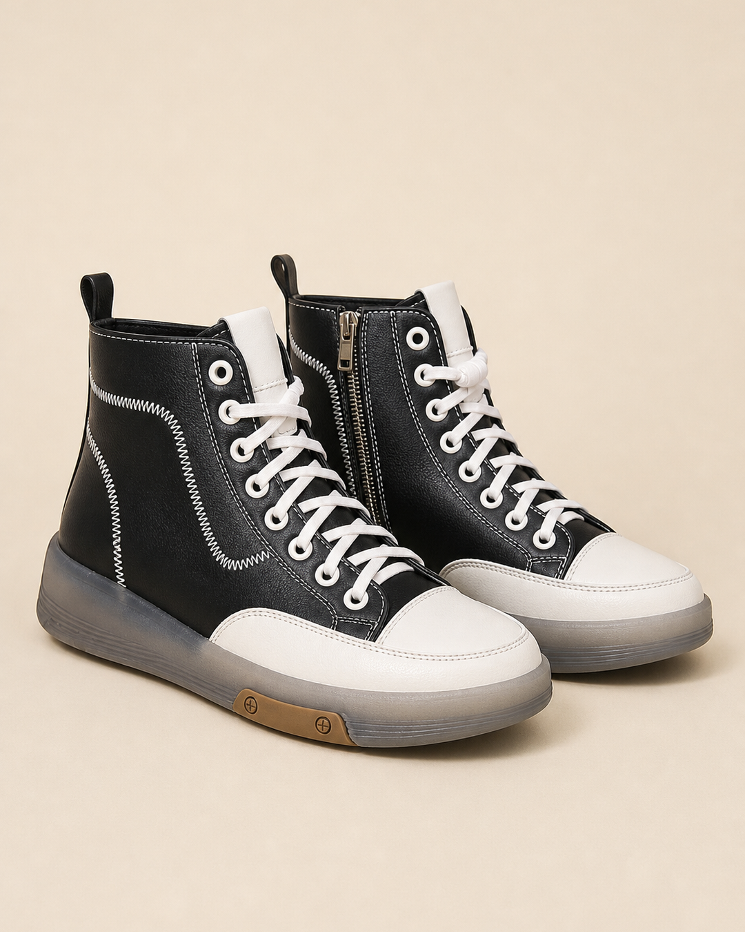 Bottines Montantes Style Urbain – Noir