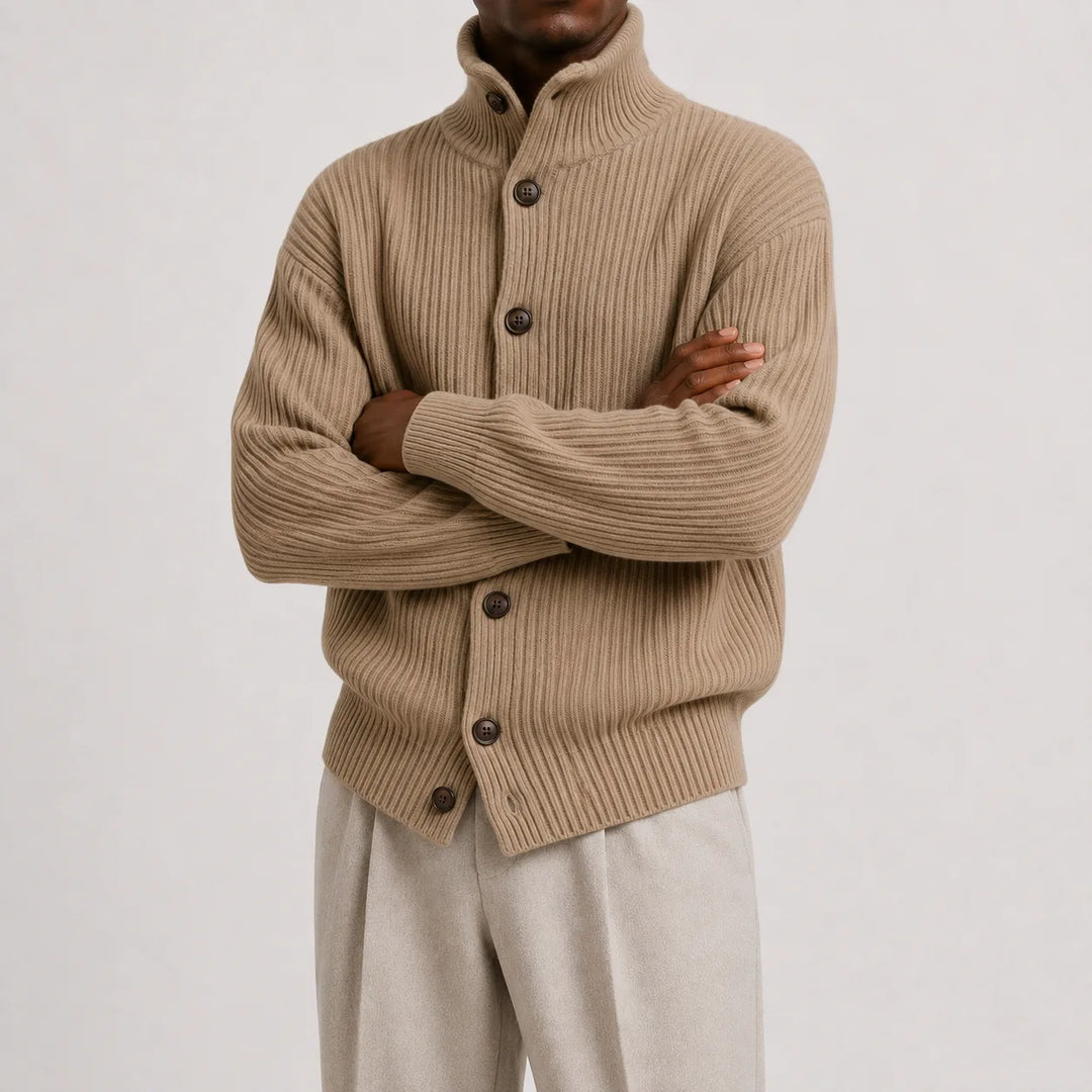Cardigan Homme à Col Montant