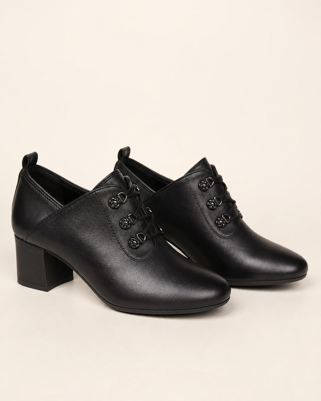 Chaussures Noires à Talon Bloc – Noir