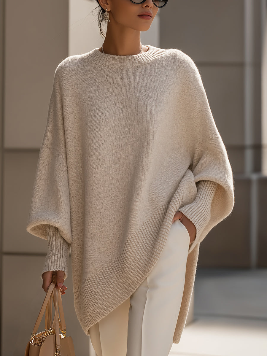 Manteau ample à design asymétrique – Beige