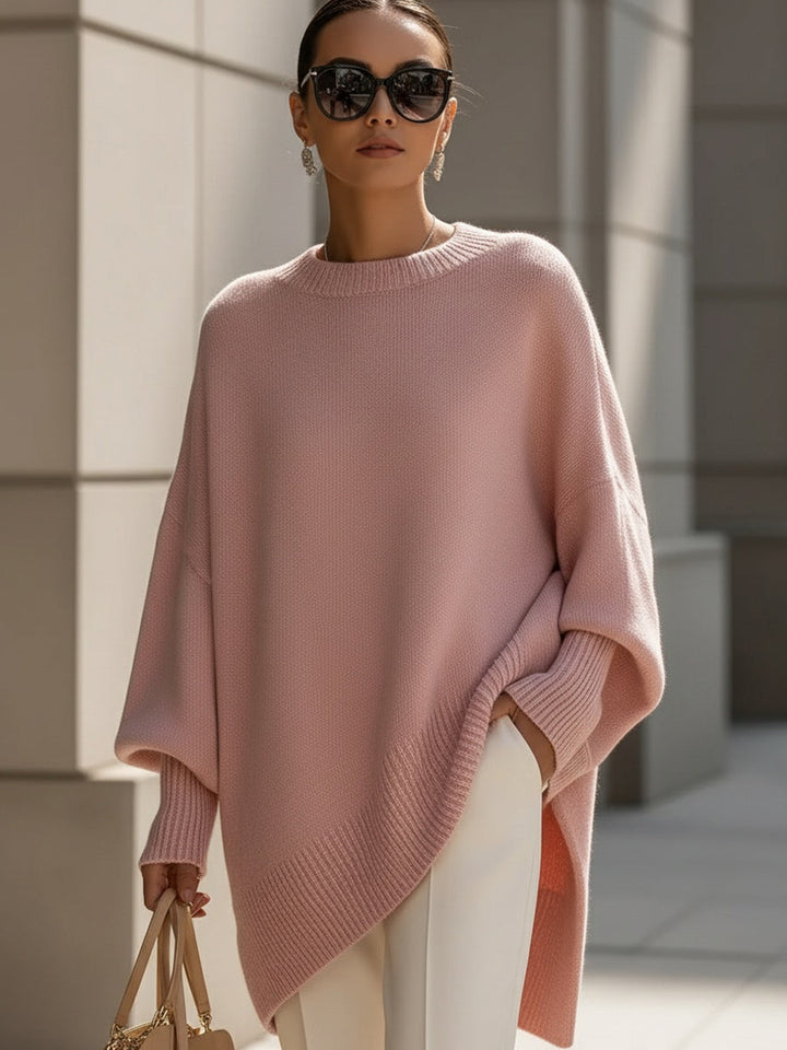 Manteau ample à design asymétrique – Rose