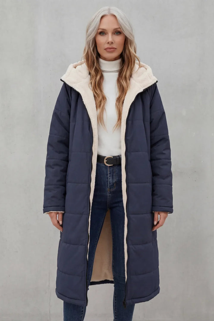 Manteau Long et Chaud à Capuche