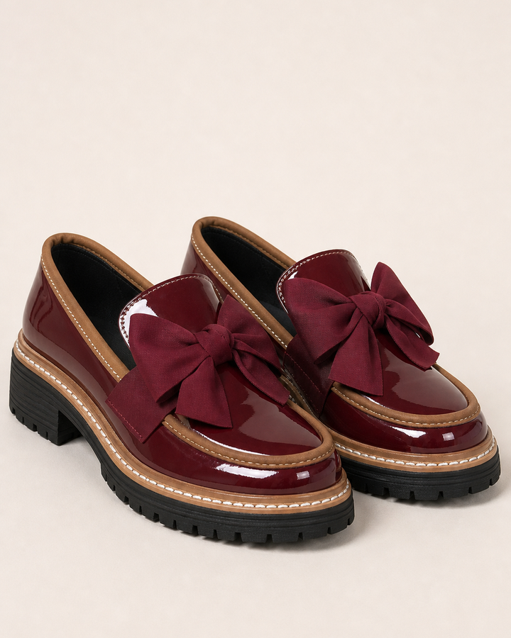 Mocassins à Plateforme et Nœud – Bordeaux