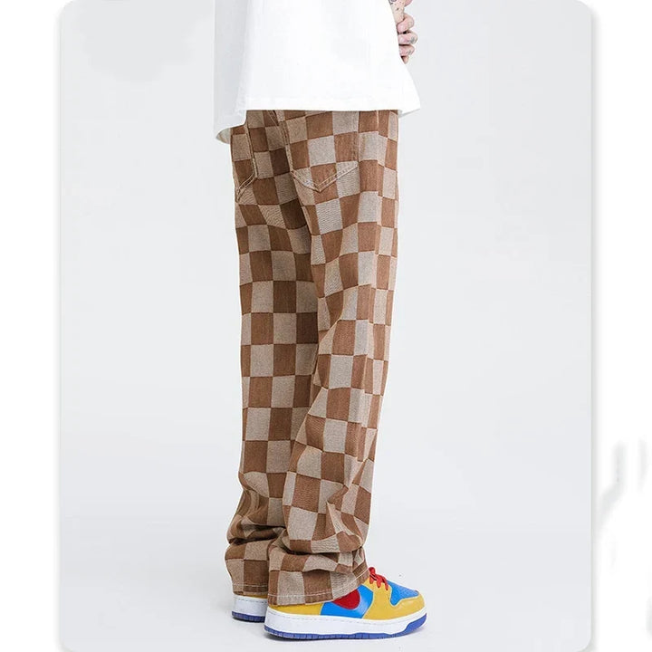 Pantalon Homme à Motif Damier