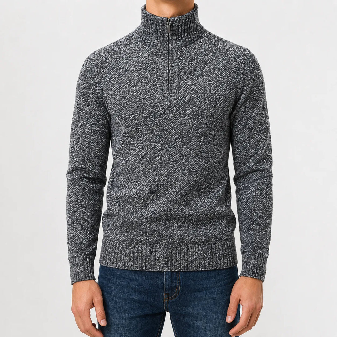 Pull Homme Essentiel Col Montant – Ardoise