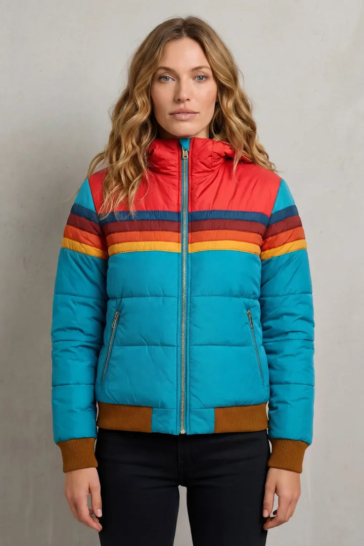 Veste Color-Block à Capuche