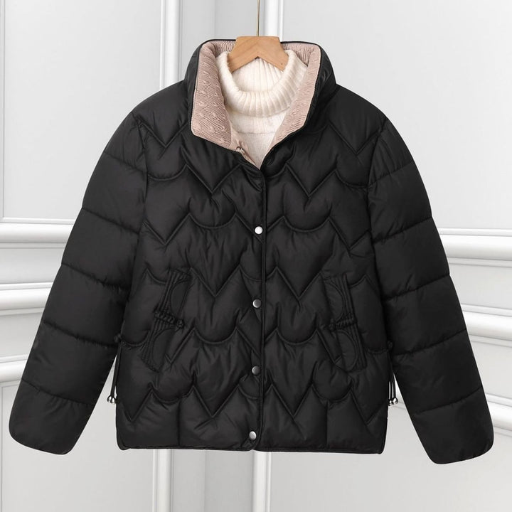 Veste Matelassée Festonnée – Noir
