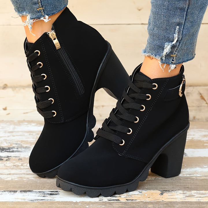 Etta | Bottines à Talon Épais avec Boucle Latérale pour Femmes