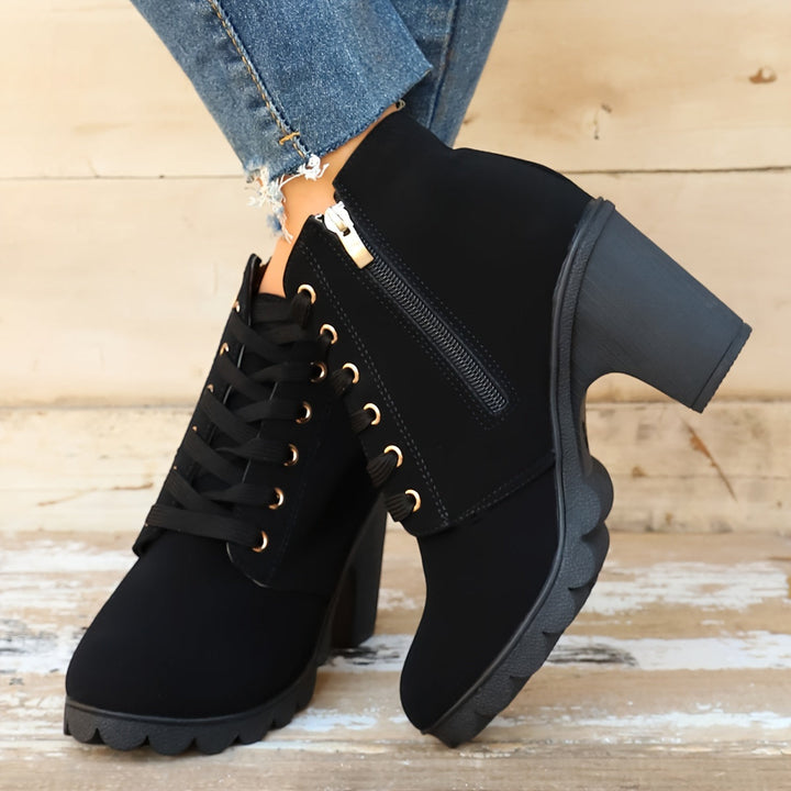 Etta | Bottines à Talon Épais avec Boucle Latérale pour Femmes