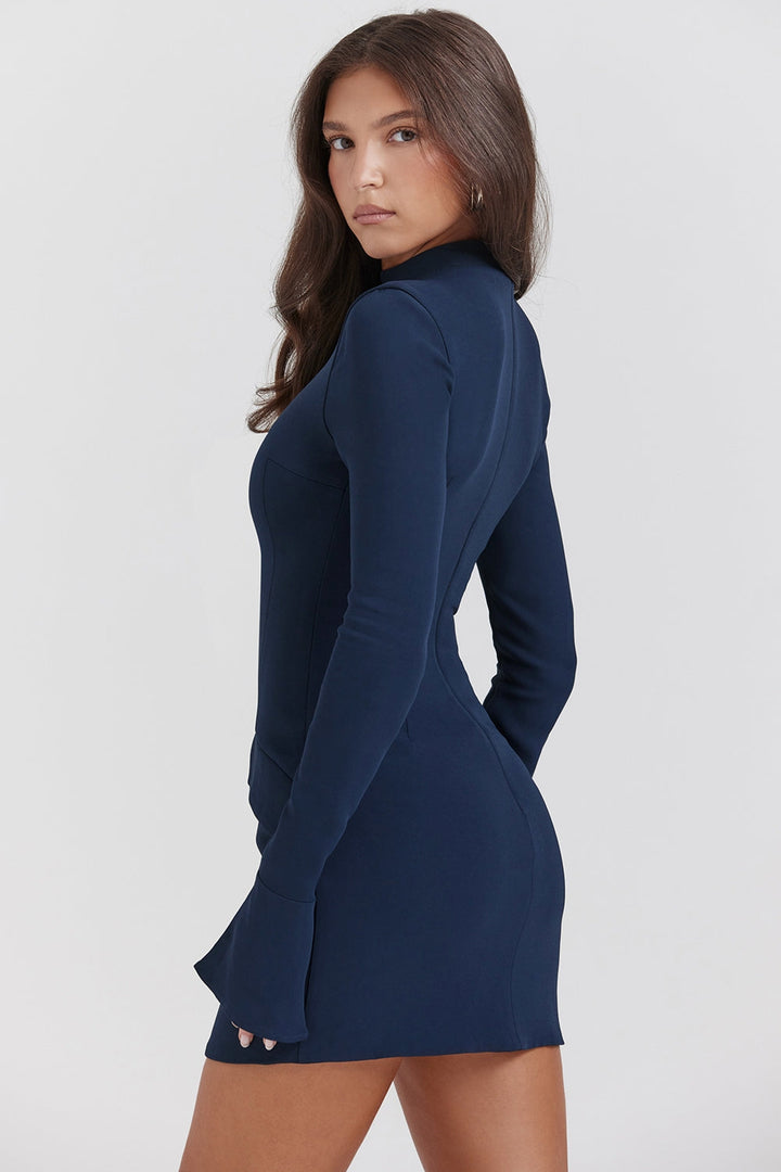 Robe Grace Midi – Coupe Structurée pour l’Automne-Hiver