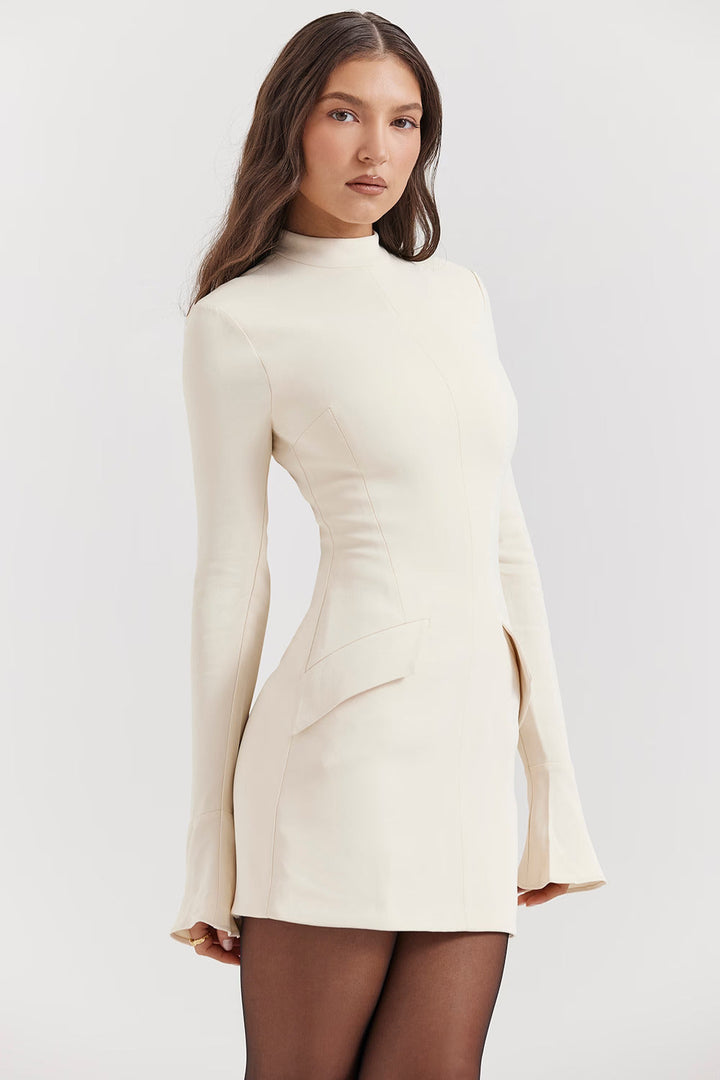 Robe Grace Midi – Coupe Structurée pour l’Automne-Hiver